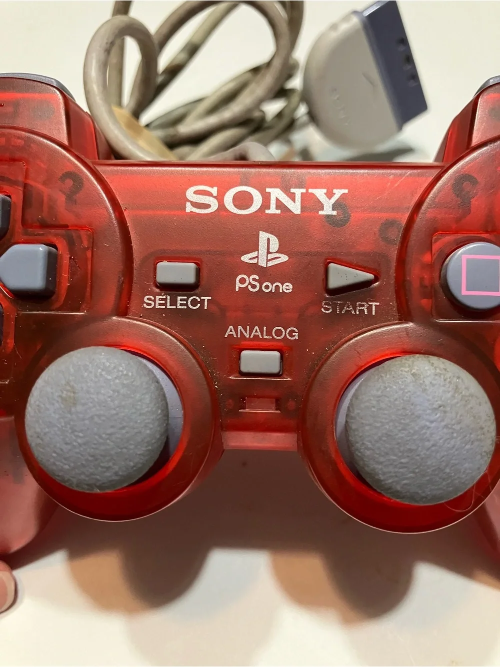 Official Sony PlayStation 1 Controller OEM PSOne PS1 Clear Red Analog SCPH-110